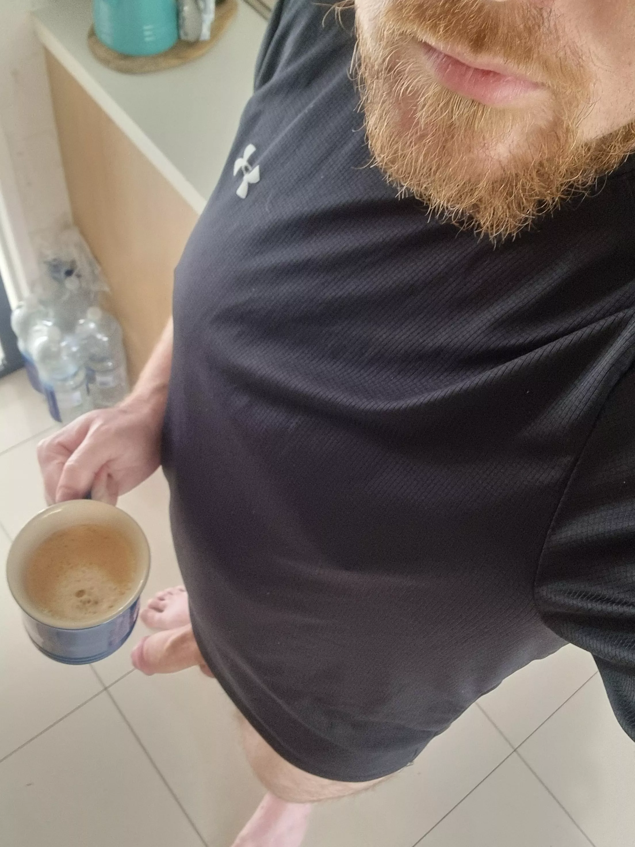 So in need of a mug I forgot my pants posted by TeasedEggplant
