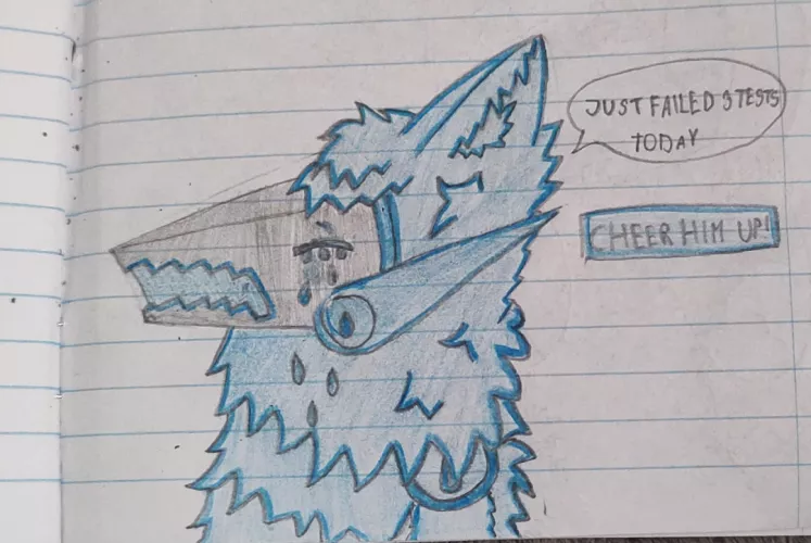 He is sad, cheer him up a little!!  by Hairy_tomato9