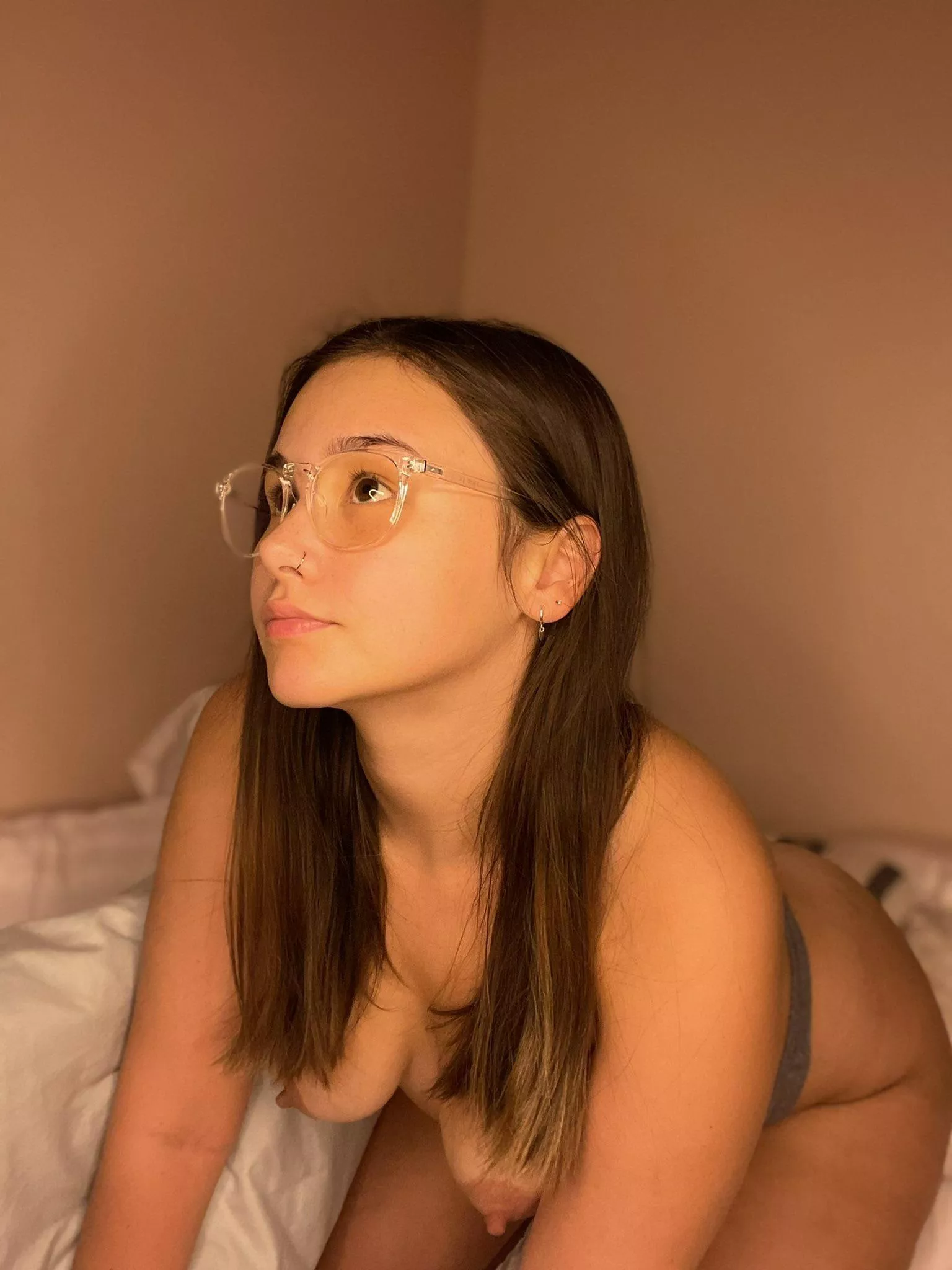 Hope you like a natural girl with glasses like me  posted by ambhoney