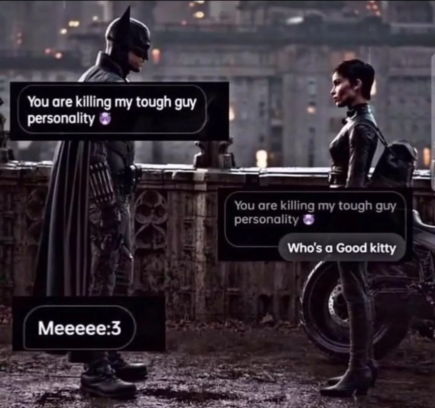 How am i supposed to save gotham city when she keeps on killing my tough guy personality 😔(serious answers only pls i have to fight the joker in like 20 min) posted by A_pure_boi