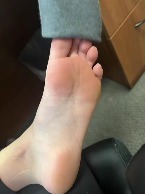[oc] sock peel in the office for my foot lovers (: by StinkyToe-