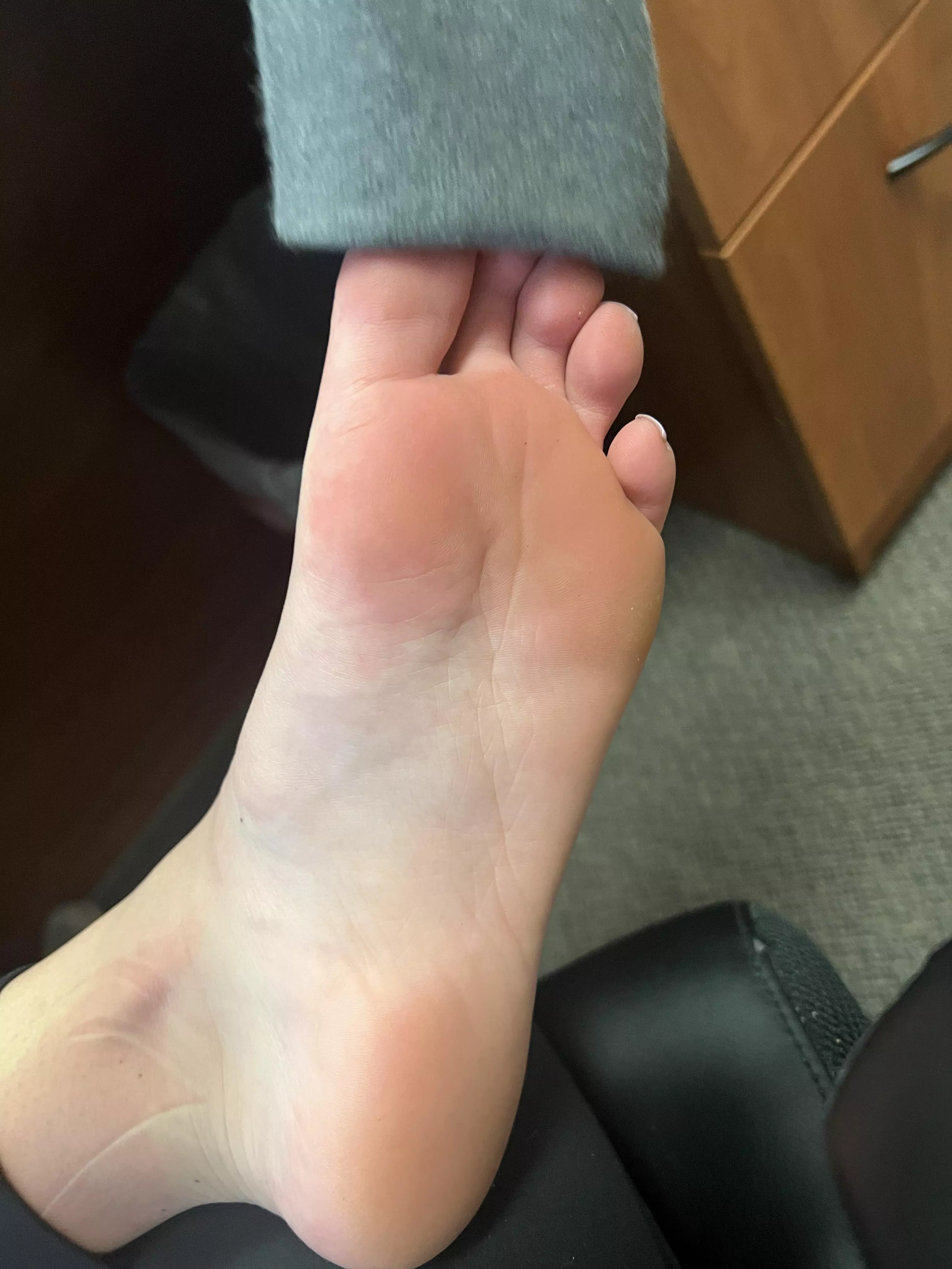 [oc] sock peel in the office for my foot lovers (: posted by StinkyToe-