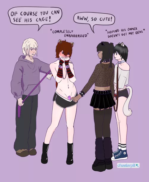 Showing off your pet catboy by chesterpill