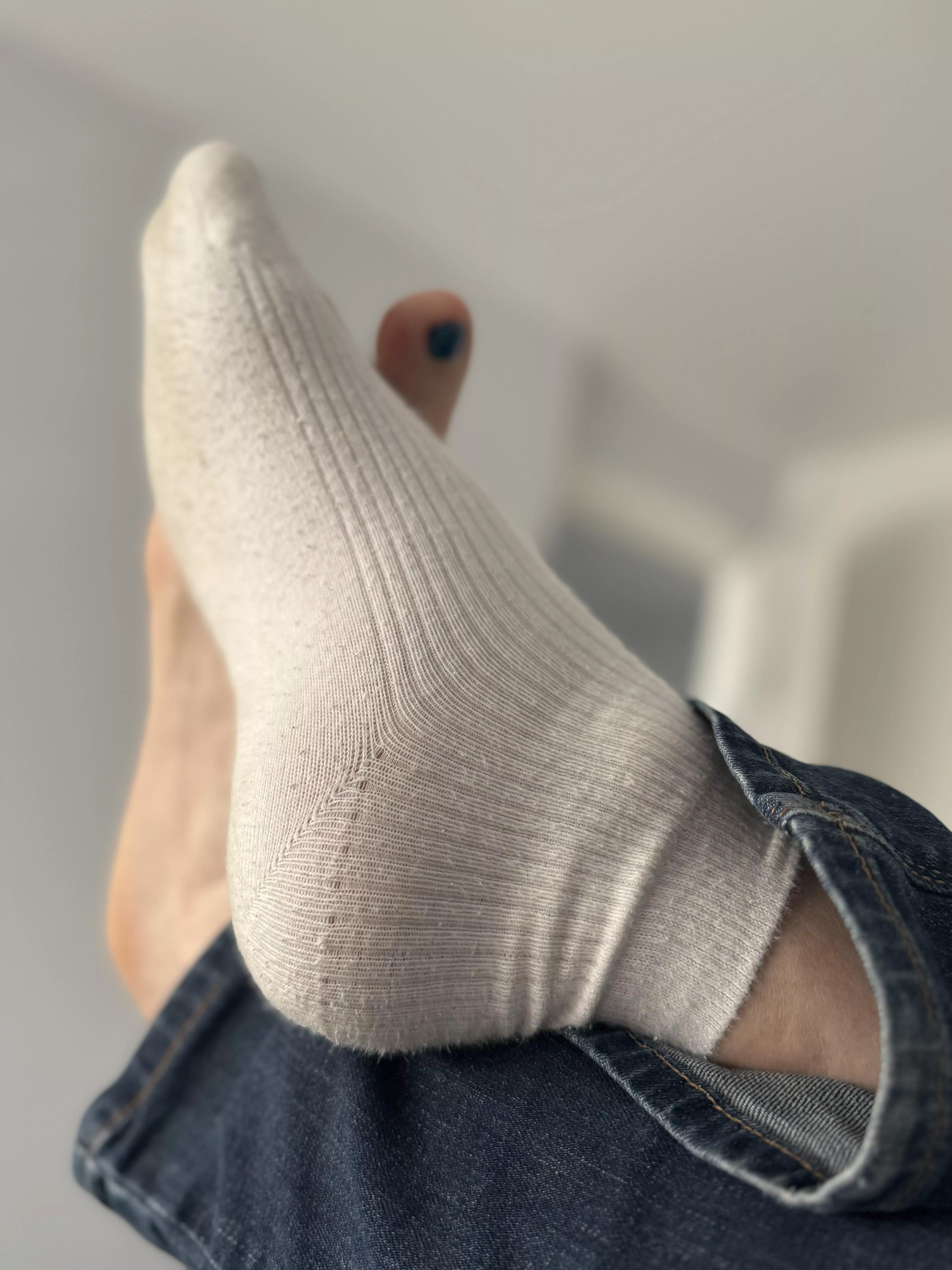 White ribbed ankle socks posted by feetfuncouple