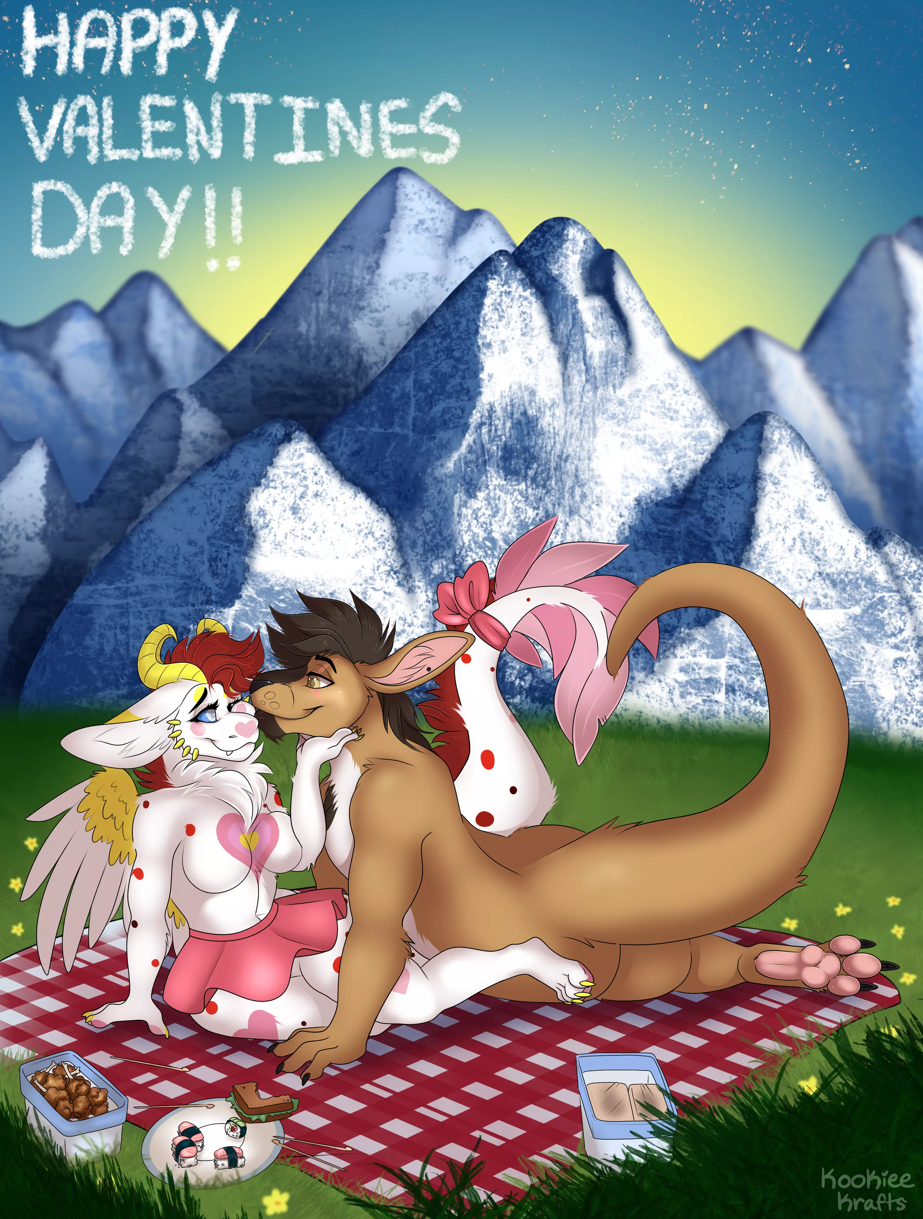 [X]Valentine's Day gift art I got for my boyfriend. (art by @KookieeTheDerg on X/Twitter) posted by Wolfman1321