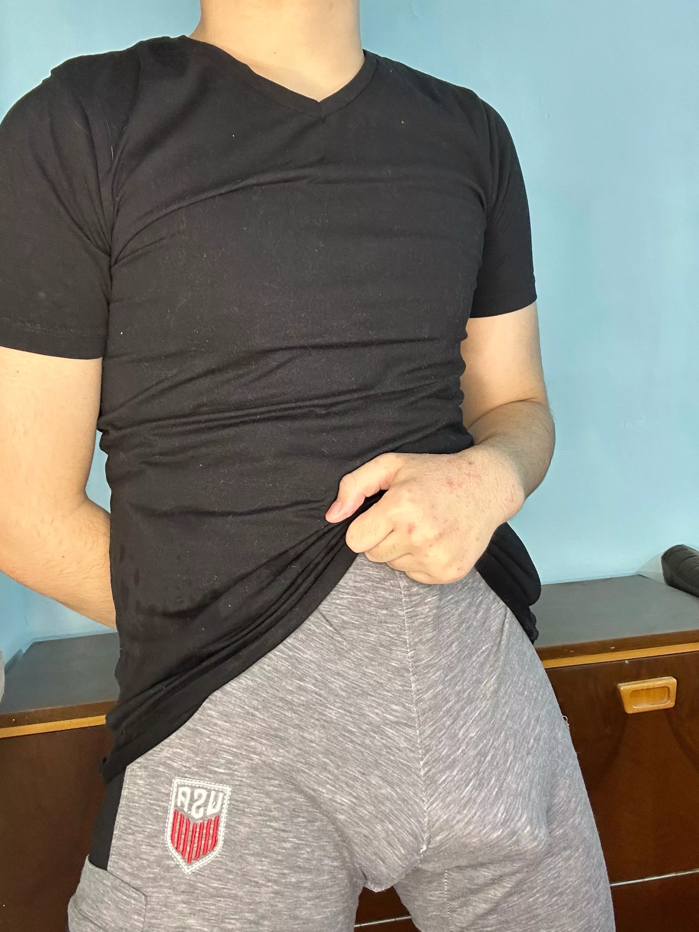 just my hot bulge sweatpants wet posted by MikkieGrayy