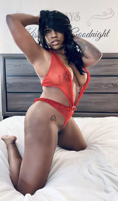 Lady in red lingerie by foxybalboa23