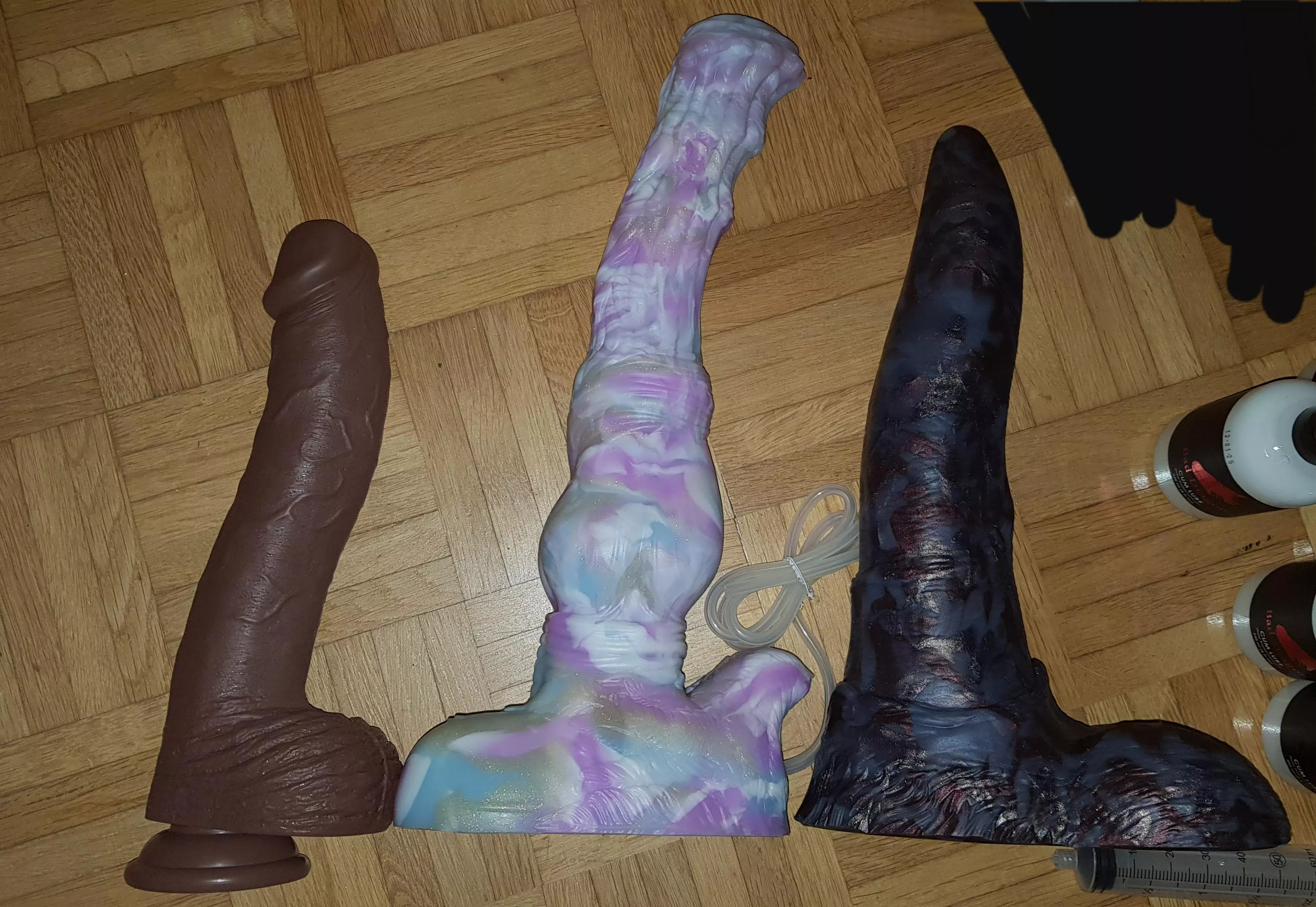 My formerly biggest toy vs large BDs that just arrived just insane how big they are posted by buttplugs4life4me