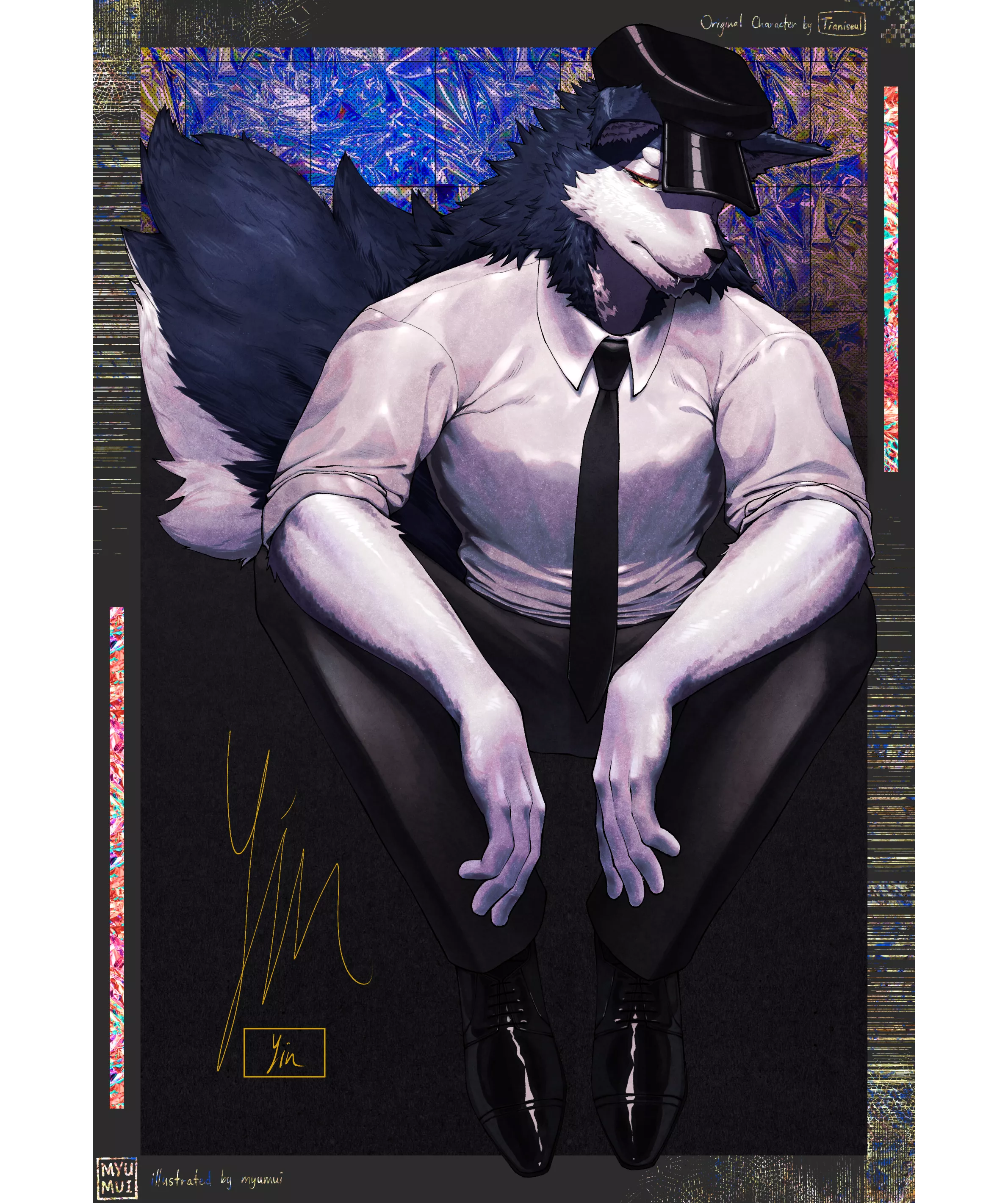 Never drawn furry art before, then I met a chill furry friend. So I drew a fanart of their OC! posted by myumui