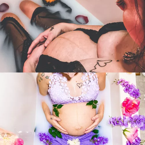 33 weeks pregnant ☺️ which color suits me better  by TinyHornsBigbooty