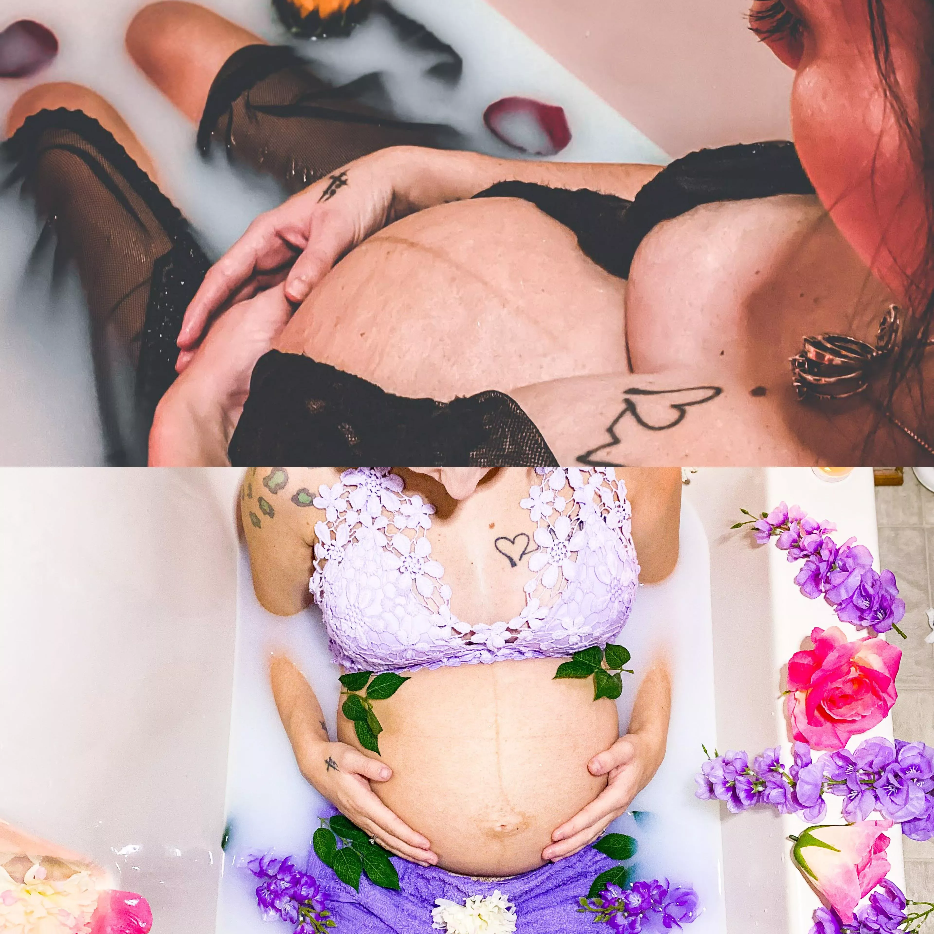 33 weeks pregnant ☺️ which color suits me better  posted by TinyHornsBigbooty
