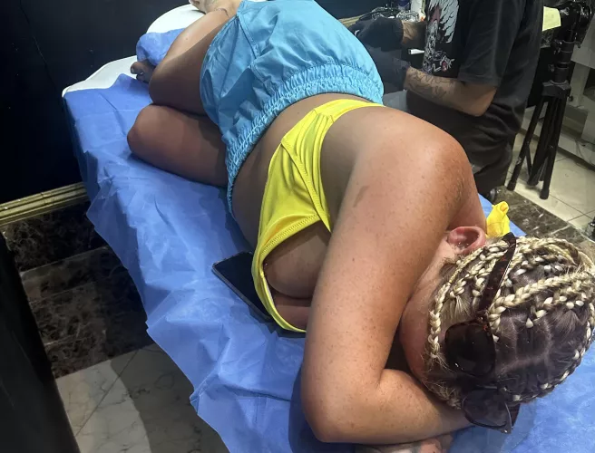 I wondered why all the guys kept coming over to check on me whilst getting a tattoo by Immediate_Whereas971