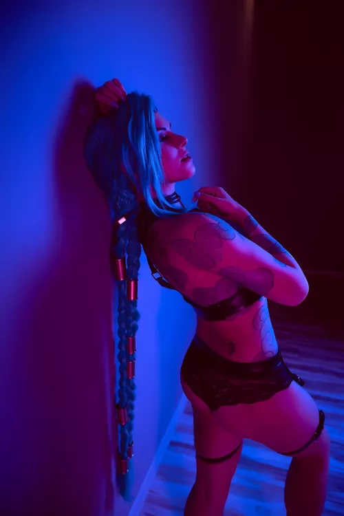 Jinx lingerie from Arcane by Yuna Kairi by Intrepid-Upstairs-69