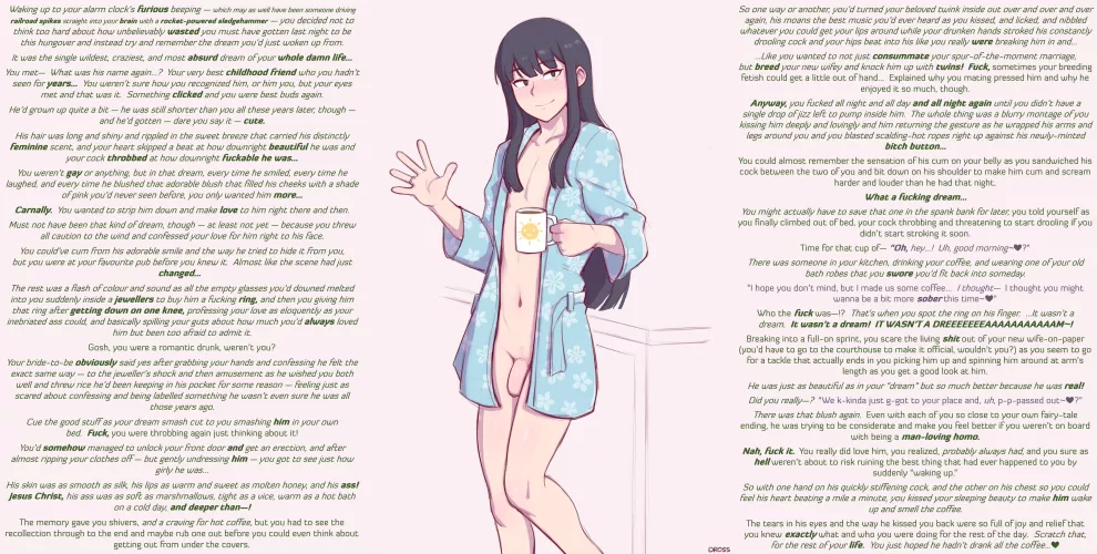 [MxM] Annul the annulment [RE-UPLOAD][Major Hangover][It was all a dream!][Let's get gay][Friends to Spouses][It wasn't all a dream...][Narrative][MtG Caption][Artist: Dross] by MtG-Ti