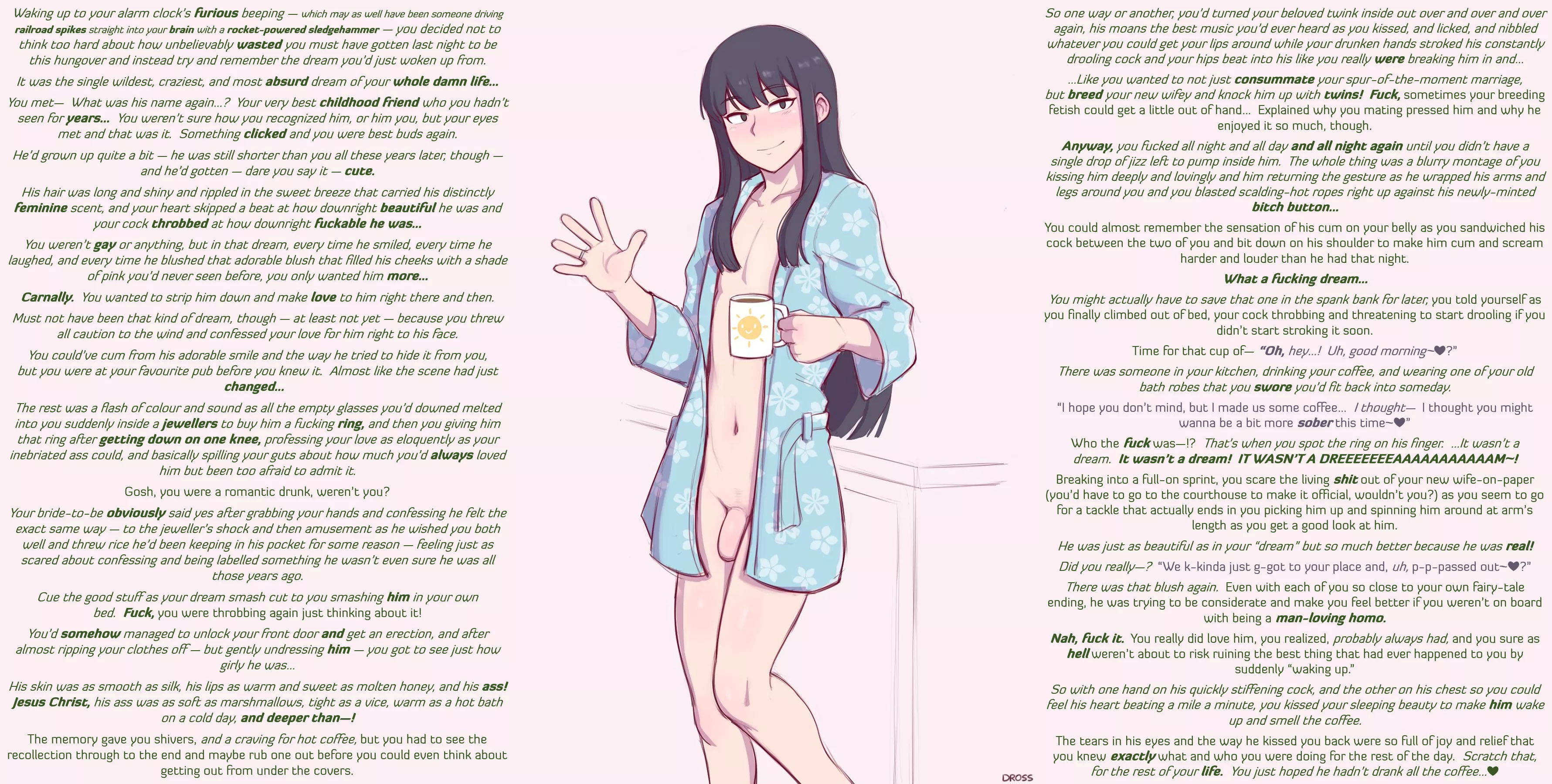 [MxM] Annul the annulment [RE-UPLOAD][Major Hangover][It was all a dream!][Let's get gay][Friends to Spouses][It wasn't all a dream...][Narrative][MtG Caption][Artist: Dross] posted by MtG-Ti