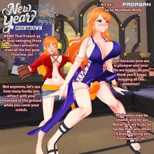 Sisterly Busting [Cuntbusting][Sisters][Incest][Breast Envy][Size Comparison][Full Story][Commission][Artist: 3D Padawan] by Sombraros