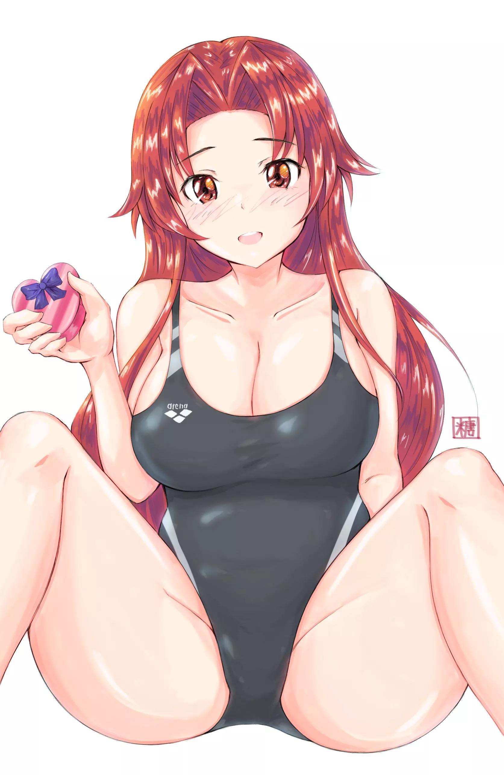 Tiese Shtolienen spreading her leg while show off her black Arena swimsuit [Sword Art Online] (Tong Shui) posted by ecchi_neko