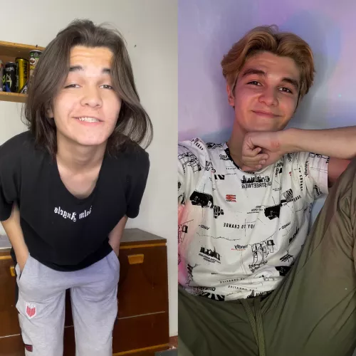 1 year difference, should I be blond or brunette? by MikkieGrayy