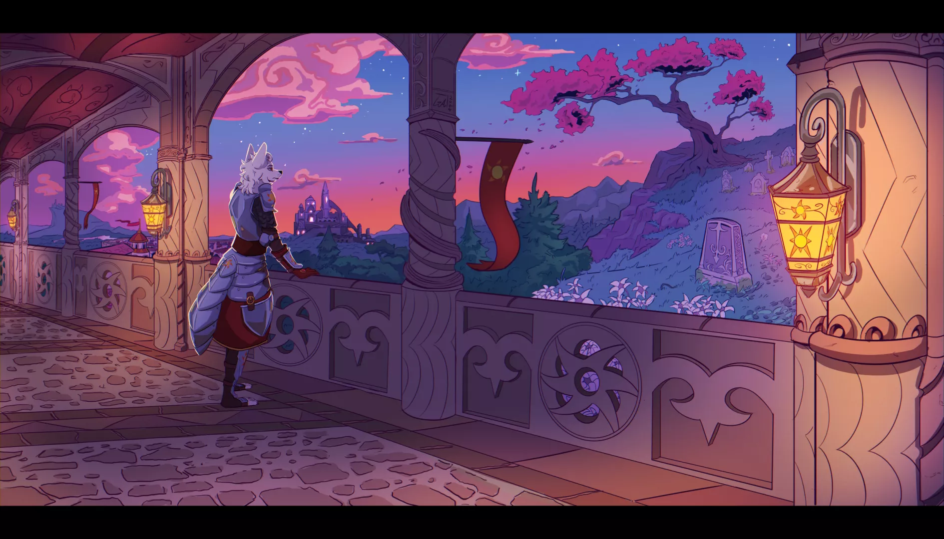 A big personal drawing I finished recently featuring my wolf knight, lady Mara :) posted by Galinn-Arts