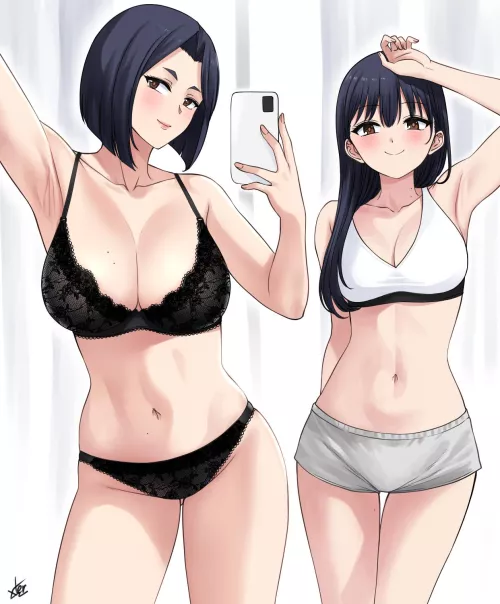 Anna Yamada And Her Mother In Their Bra And Panties  by Csxc