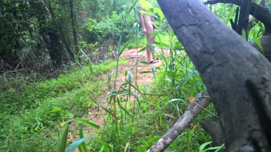 completely naked hiking outdoors by Select_Goat_7506