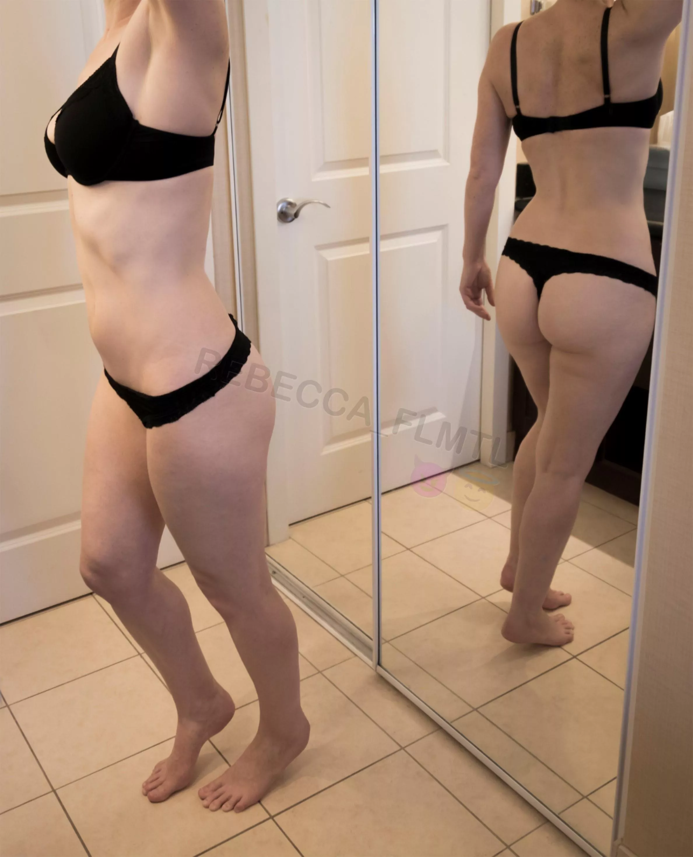 Cute view of my gstring in the mirror posted by Rebecca_bdsm