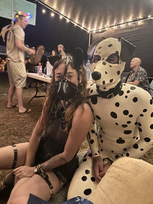 Got to wear my latex puppy suit at my regional burning man event! by Buzzbomb