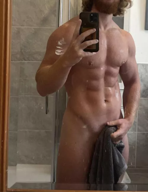 When I shave in the shower my hairy Viking fur turns into an chiseled warrior! by Bearded_alpha1