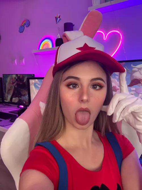 Ahego face in Super Mario Cosplay by me by Emmphoria
