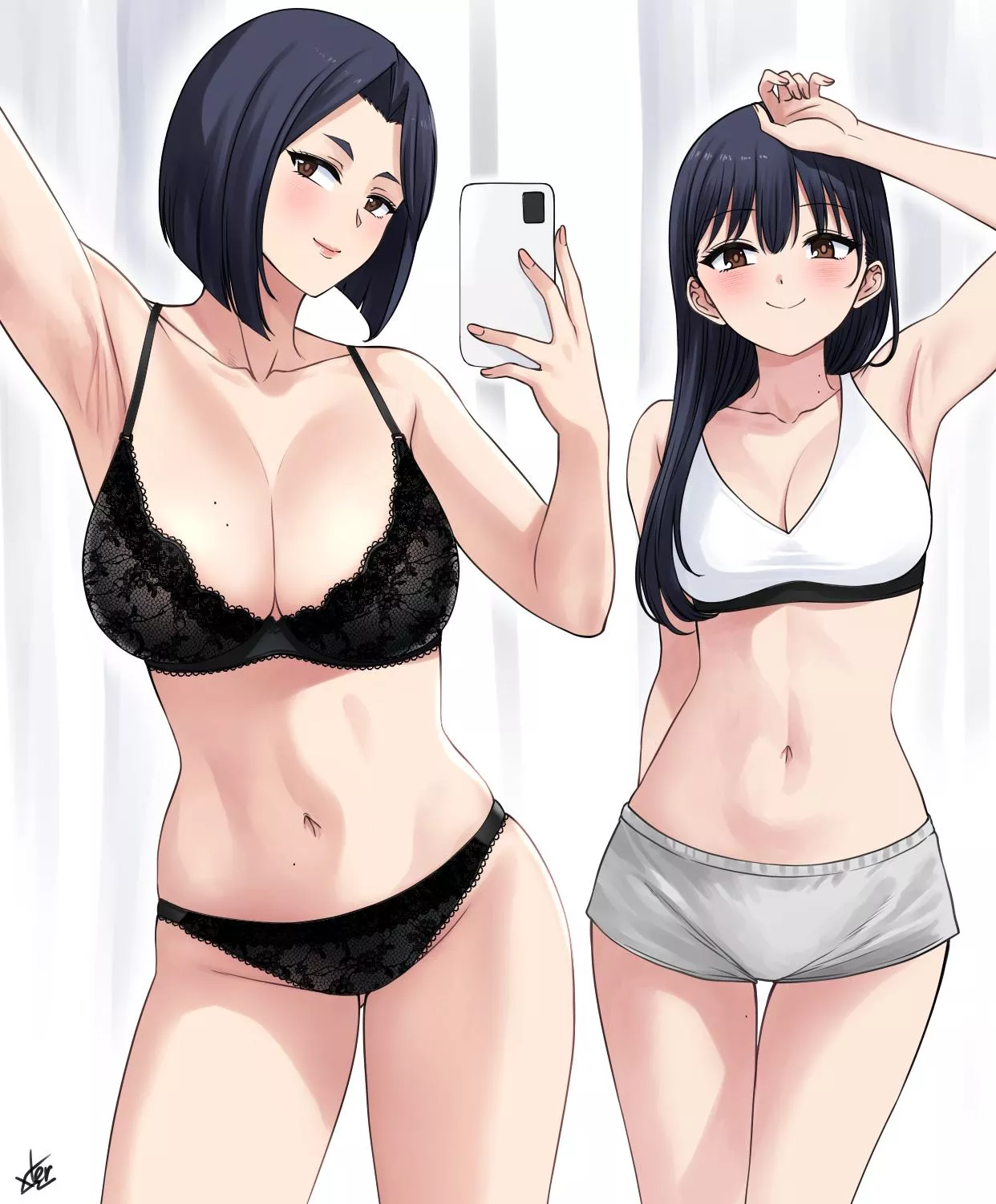 Anna Yamada And Her Mother In Their Bra And Panties  posted by Csxc