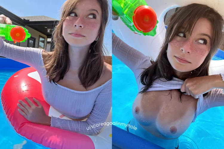 At the pool rn. What would you do if you spotted me? 💦 by scoreagoalinmyhole