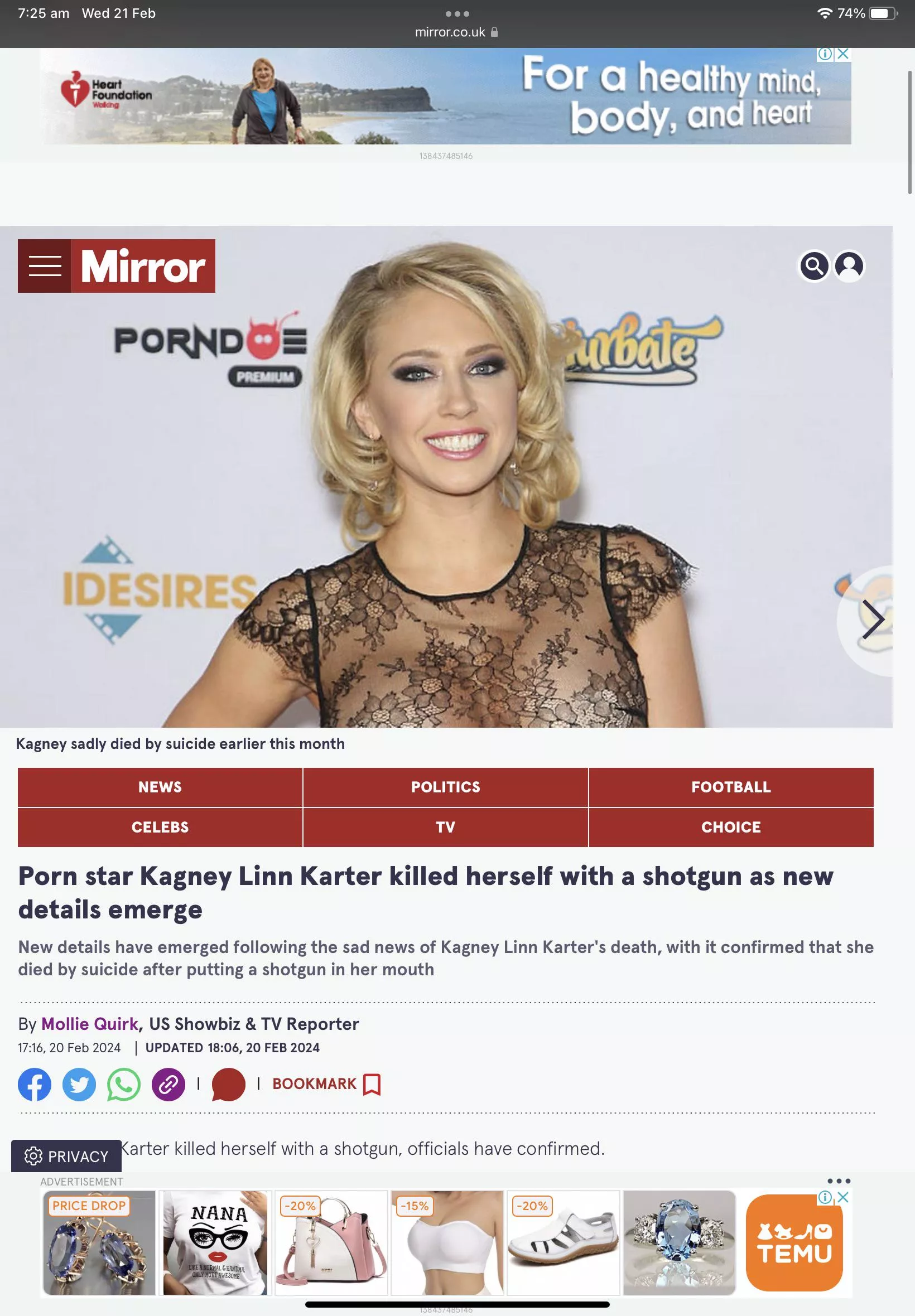 Authorities release more details about Kagney’s suicide 🙁 posted by Odd_Extension4632