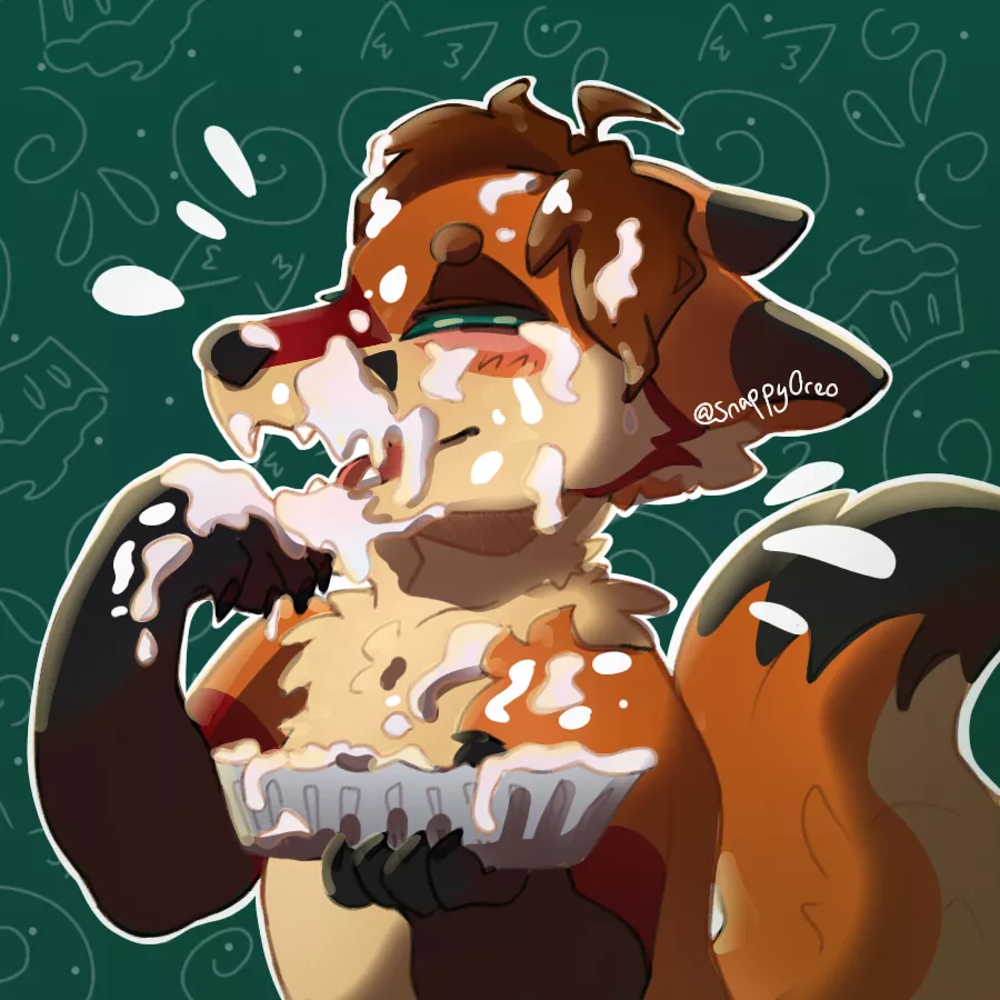 Pied myself in the face :D Art by the amazing snappyoreo posted by ThePieFox