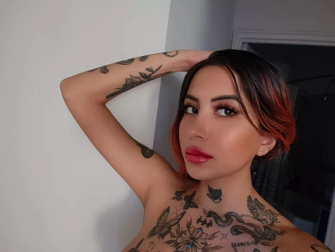 Planning to enter our zoom call with this pose - think it will divert your attention to me? by tattedgirlxo