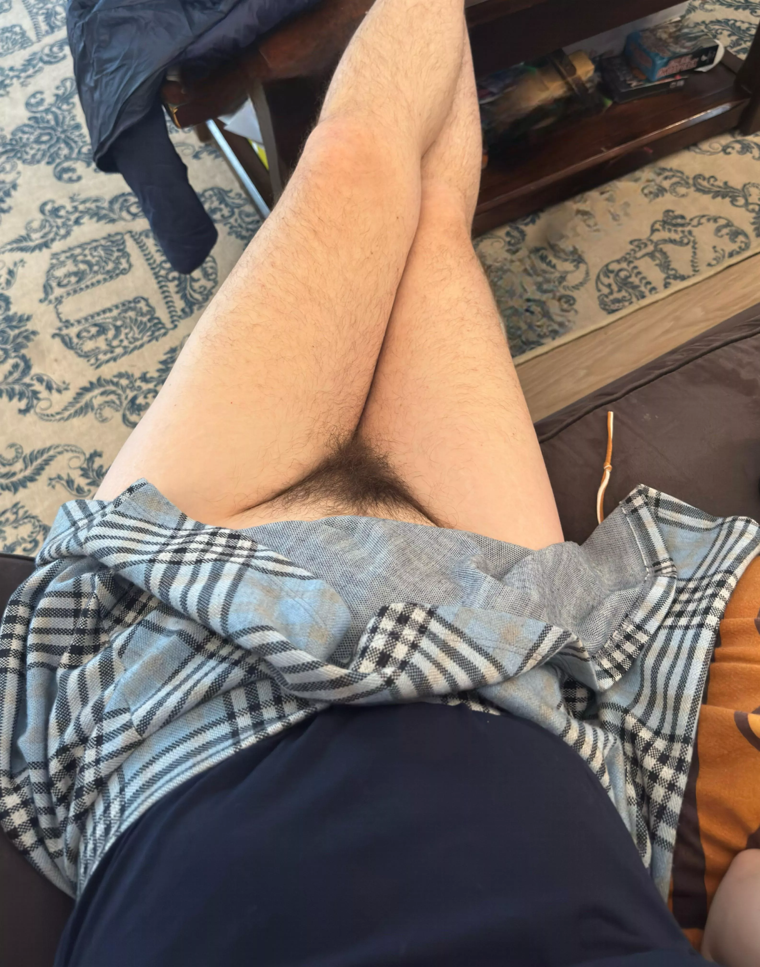 Slide up my skirt to find my all natural bush and legs posted by nerdylittleplaything