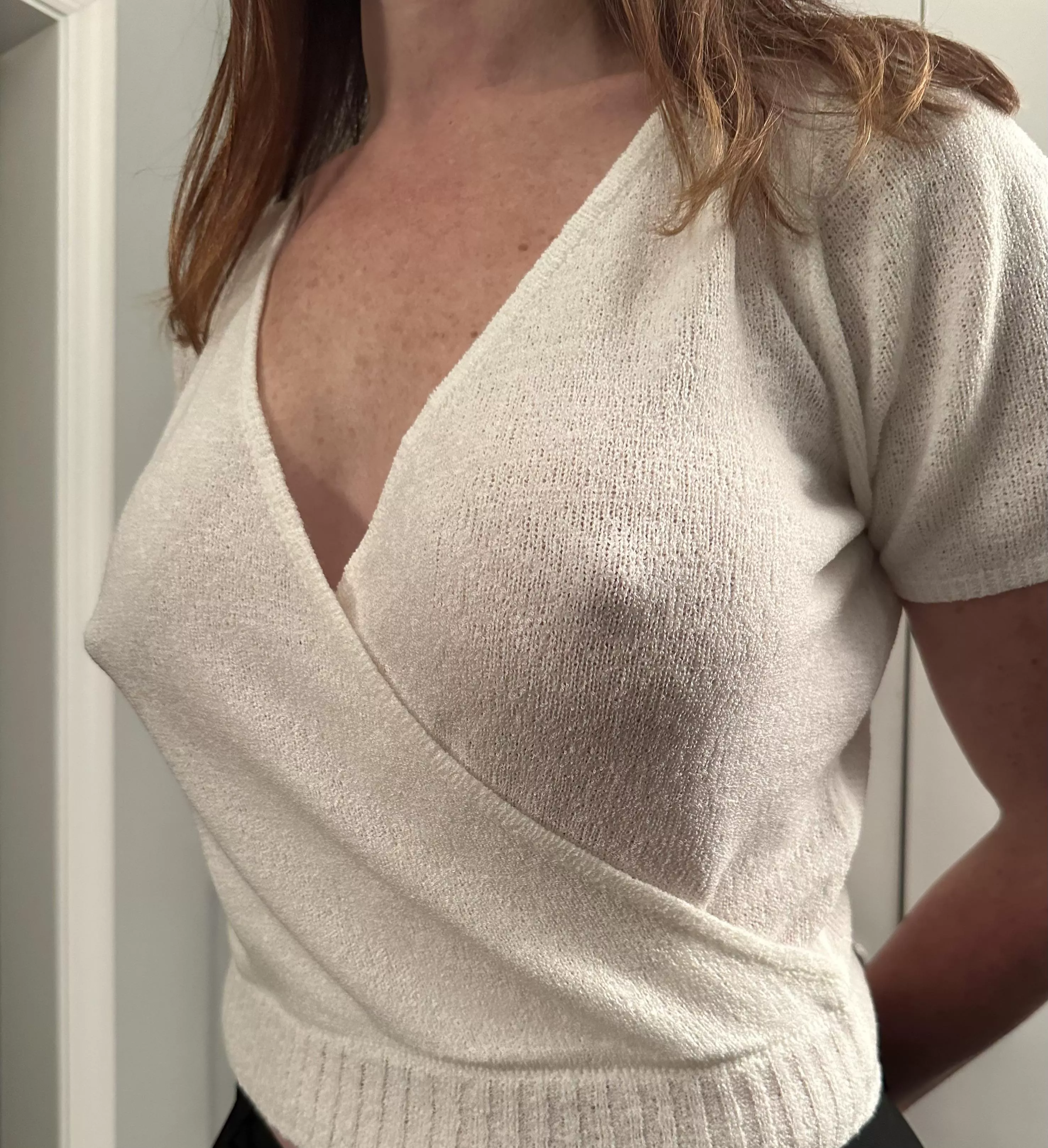 I must admit, I get turned on when I opt out of a bra.  posted by bexploring4fun