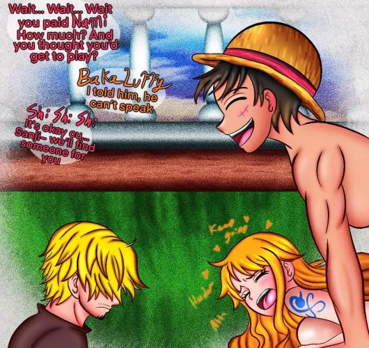 Luffy x Nami sharing a moment (Flores) by Lanji_Cucksmoke