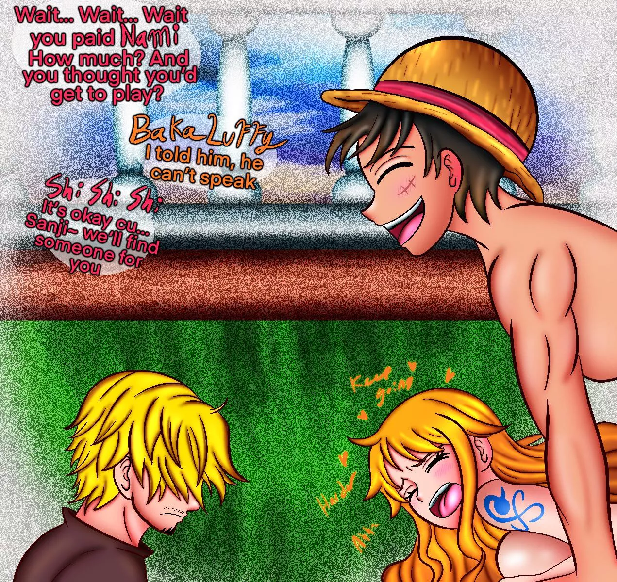 Luffy x Nami sharing a moment (Flores) posted by Lanji_Cucksmoke