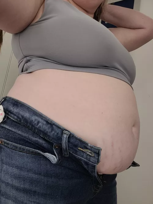 pov: you haven't bought jeans since 2019 and just tried on the biggest pair in the store that are twice your old size, and they're still too small.  by invisibelly