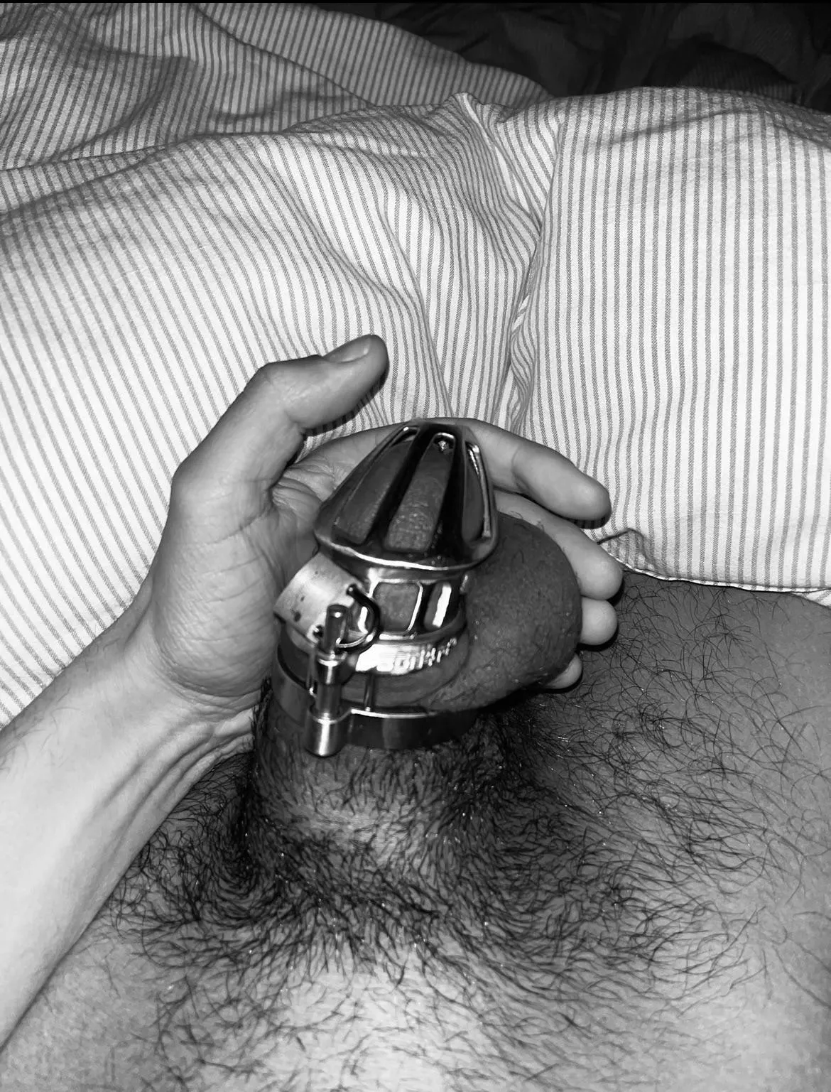 Third night with the cage on, starting to get used to it 🔐 posted by EDMIN01