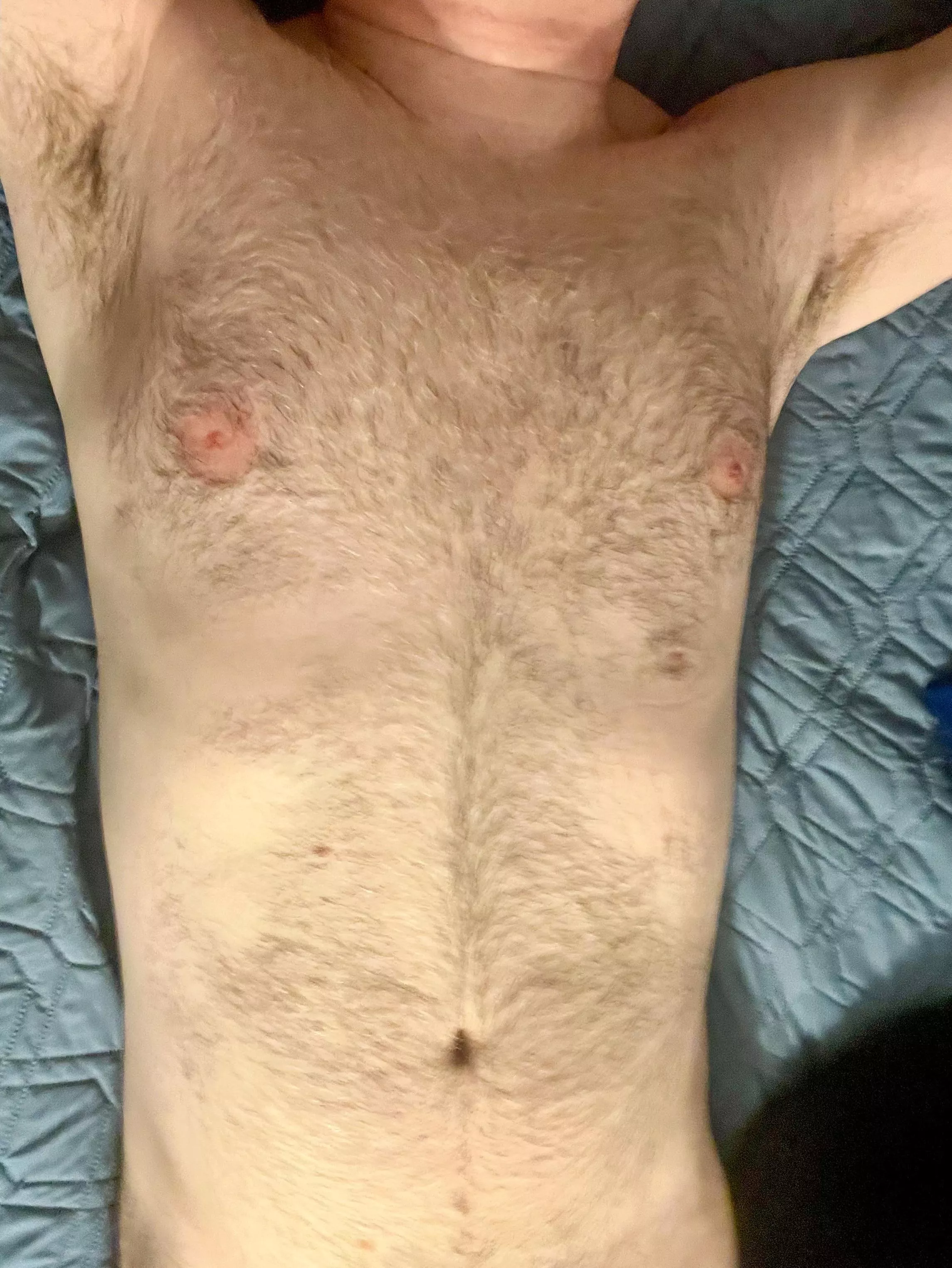 Your teacher with the chest hair peekin out of his shirt… maybe it’s me  posted by runningwlions