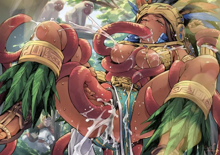 [Civilization Online] Princess Mia entangled and violated in a mess of giant earthworms (artist: jelly shrimp) by SwampCarnictis