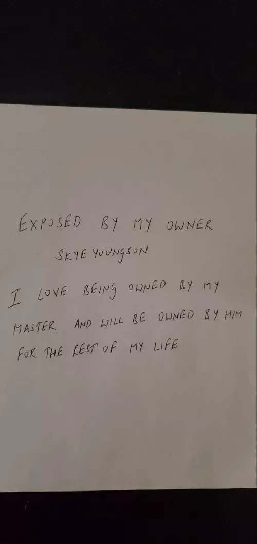 Had my little slut do some fun writing by SkyeYoungson