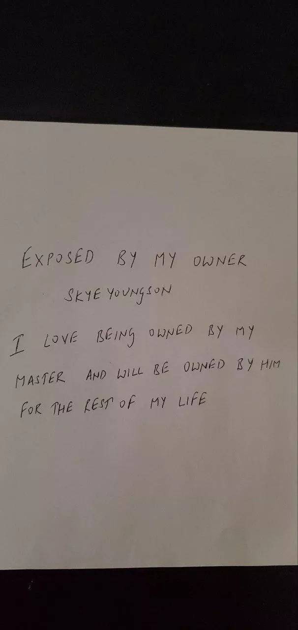 Had my little slut do some fun writing posted by SkyeYoungson