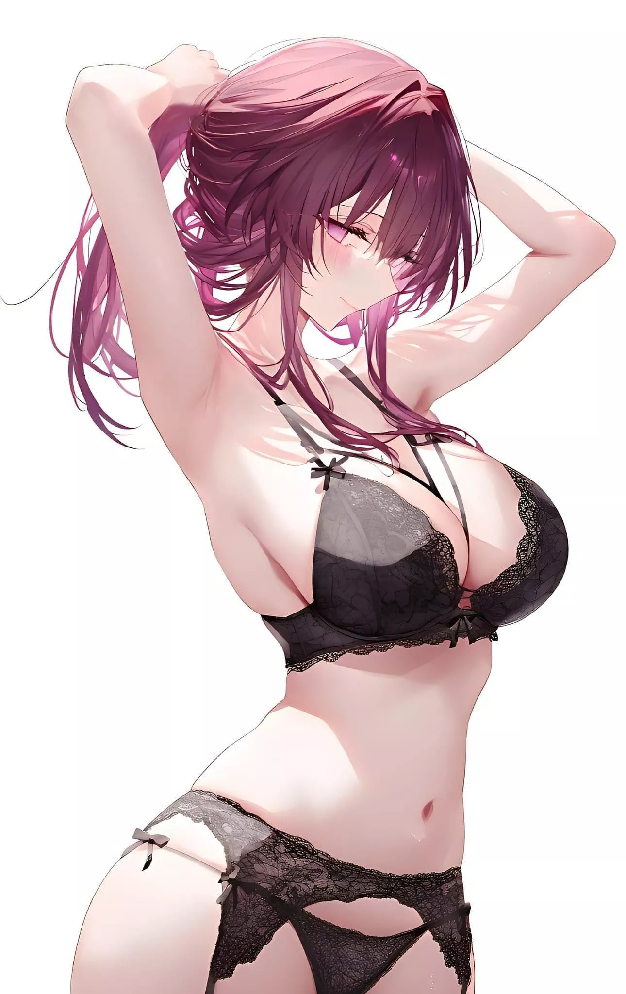 Kafka in black lingerie posted by oppai717