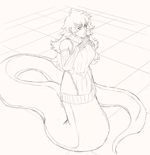 Lamias in virgin-killer sweaters have to be my current fave thing to doodle by IpodAlchemist213