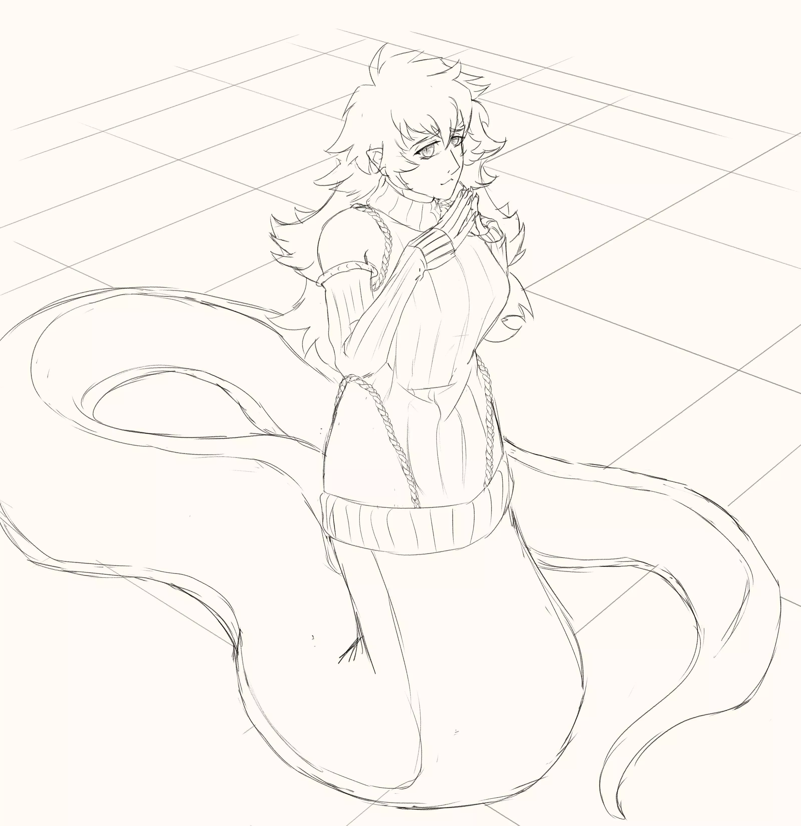 Lamias in virgin-killer sweaters have to be my current fave thing to doodle posted by IpodAlchemist213