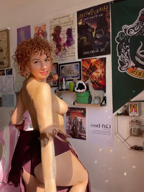 Slave Leia - Mandalorian (self: rose thorns) by redheadcutierose