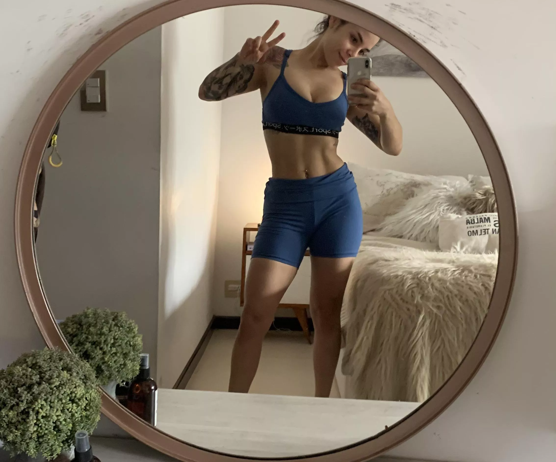 blue yoga outfit posted by Cloeeclark
