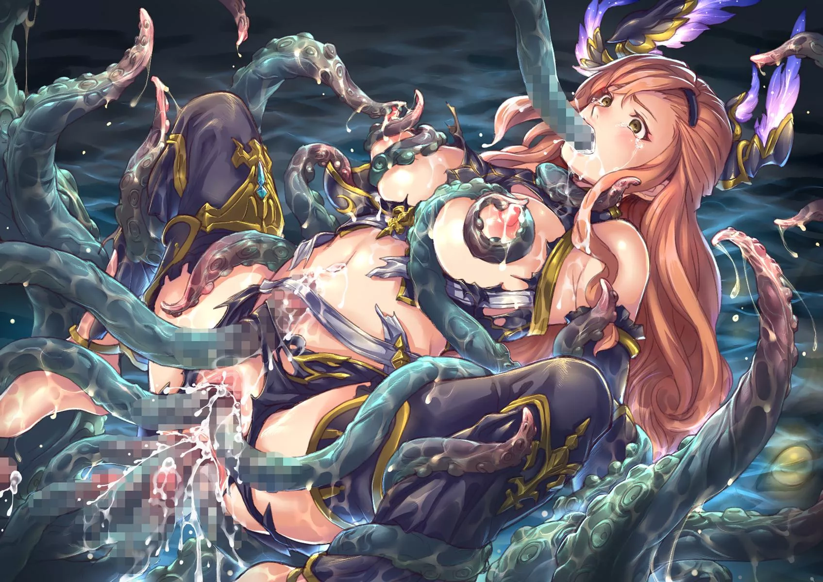 [Granblue Fantasy] Tweyen's quest to a cave lake goes horribly wrong (artist: Kuragetakos) posted by SwampCarnictis